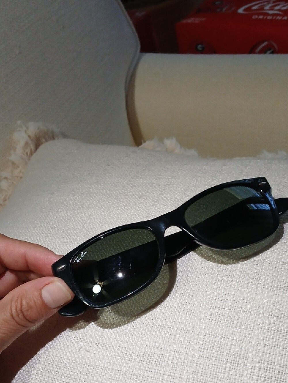 Ray-Ban Black Frame Sunglasses with Green Lenses - Picture 3 of 6